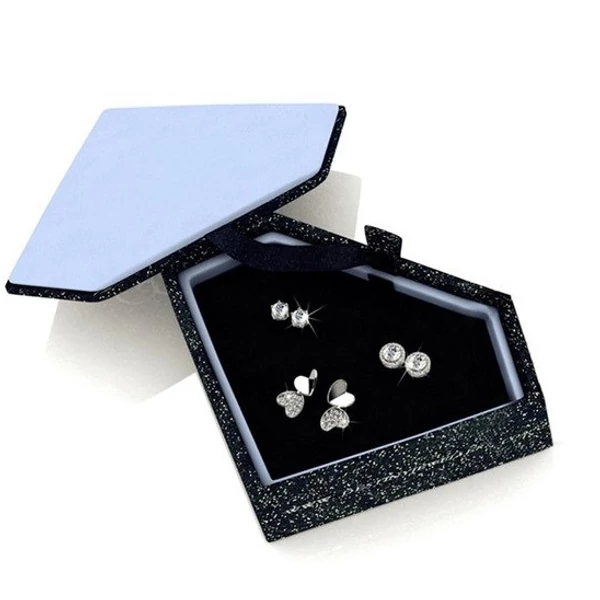 Változatosság - ékszerdobozos Swarovski fülbevaló szett - fehér
