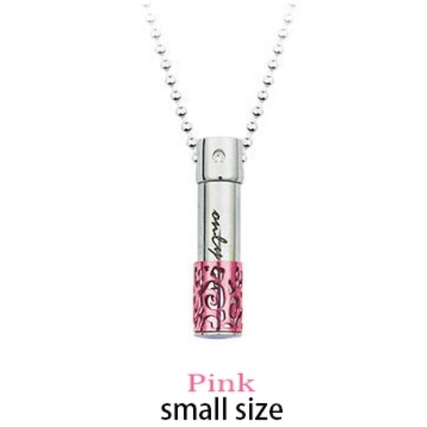 Parfümtartó - nemesacél nyaklánc - kicsi, rózsaszín