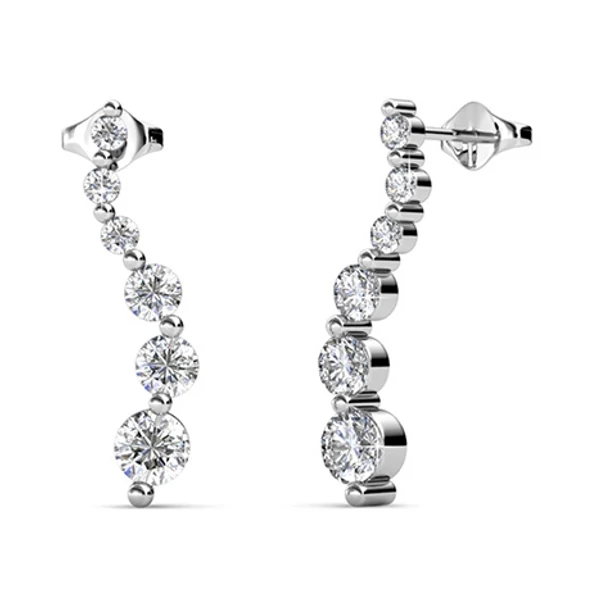 Sorban ékszerdobozos Swarovski kristályos fülbevaló
