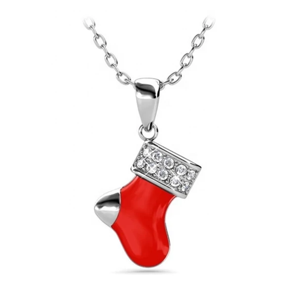 Zokni Swarovski kristályos nyaklánc - fehér