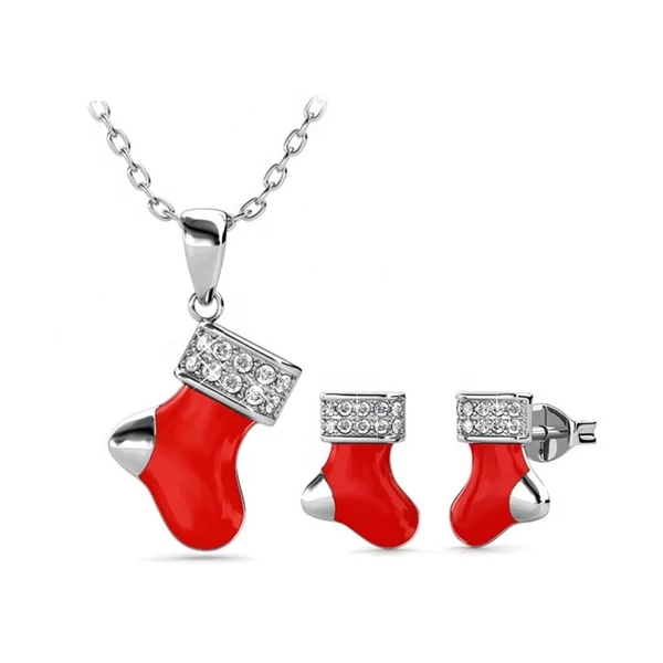 Christmas socks Swarovski kristályos ékszerdobozos szett - fehér