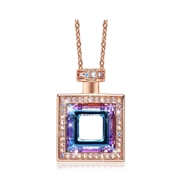 Perfume - Swarovski kristályos nyaklánc kocka- lilás - lila