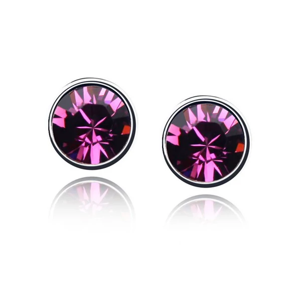 Keretes kristály fülbevaló-viola - Swarovski kristályos