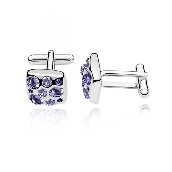 Szikrázó mandzsettagomb - halványlila - Swarovski kristályos
