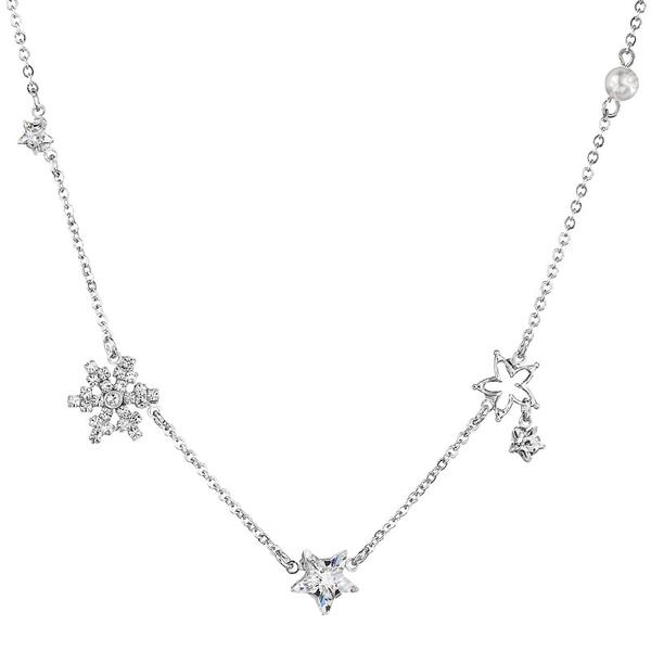 Snow and star - Kézzel készített Swarovski kristályos nyaklánc - Crystal