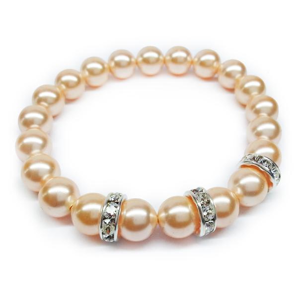 Swarovski gyöngy karkötő - Peach - krém