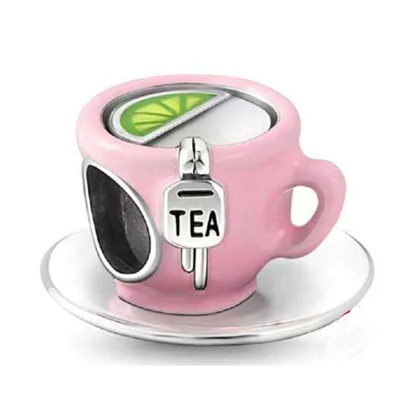 Pandora stílusú ezüst charm - Tea time