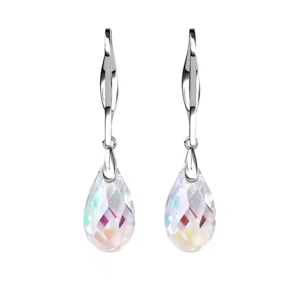 Rainbow - Swarovski kristályos fülbevaló - színjátszófehér