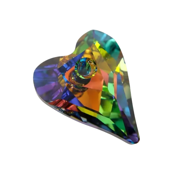 Wild Heart Pendant- Swarovski medál - Vitrail Medium - színjátszózöld-27 mm