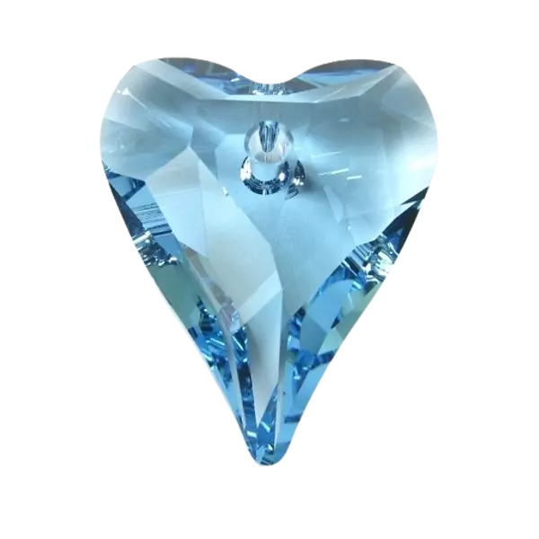 Wild Heart Pendant- Swarovski medál - Aquamarine-kék-27 mm