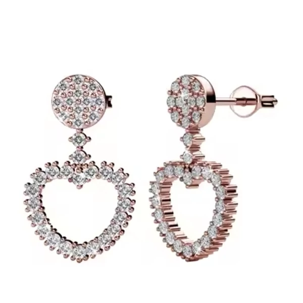 HEART- Swarovski kristályos fülbevaló