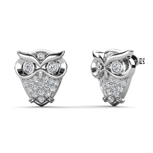 Owl- Swarovski kristályos fülbevaló