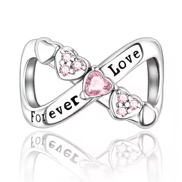 Pandora stílusú ezüst charm - Forever love