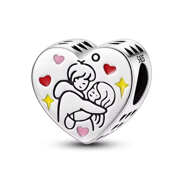 Pandora stílusú ezüst charm - Crazy love