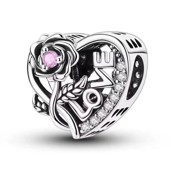 Pandora stílusú ezüst charm - Love