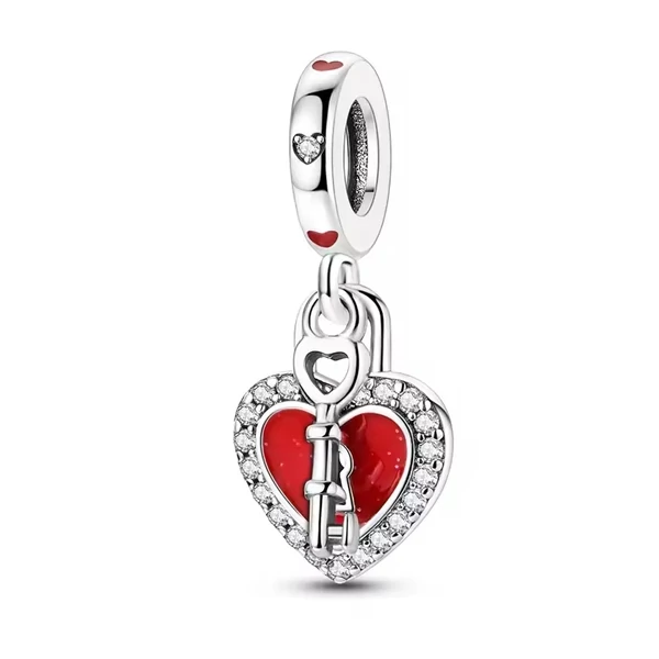 Pandora stílusú ezüst charm - Heart