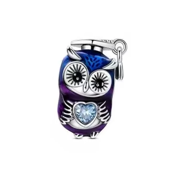 Pandora stílusú ezüst charm - Bagoly