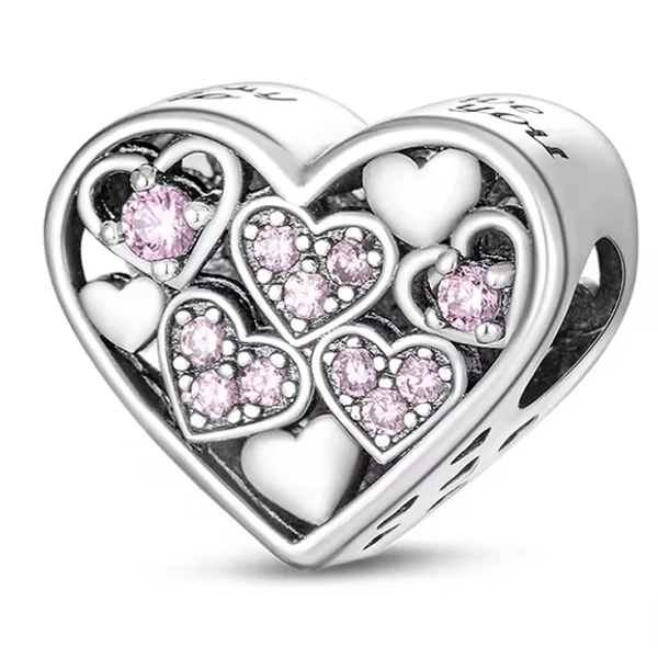 Pandora stílusú ezüst charm - My heart