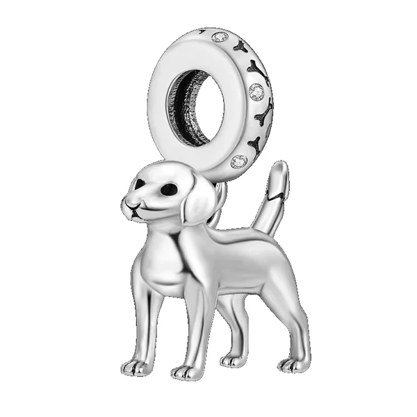Pandora stílusú ezüst charm - Dog