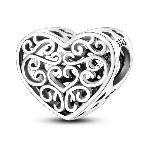 Pandora stílusú ezüst charm - Kusza szívem