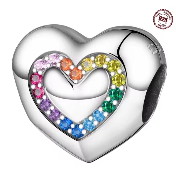 Pandora stílusú ezüst charm - Heart