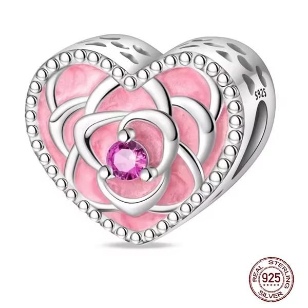 Pandora stílusú ezüst charm - Szív