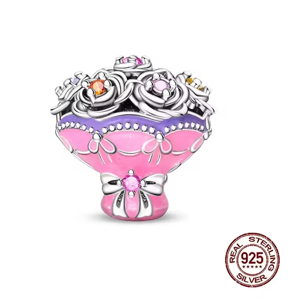 Pandora stílusú ezüst charm - Csokor