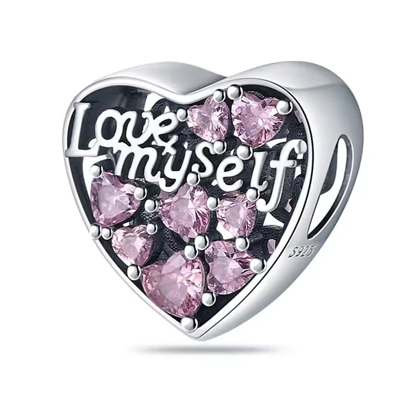 Pandora stílusú ezüst charm - Love myself