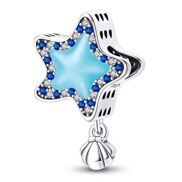 Pandora stílusú ezüst charm - Star