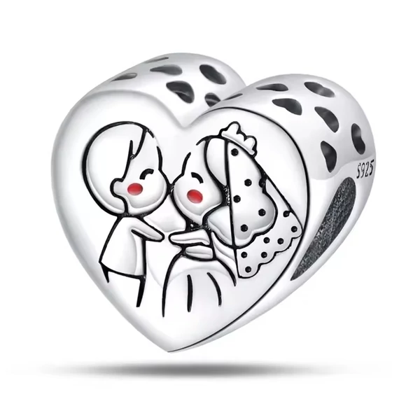 Pandora stílusú ezüst charm - You and me