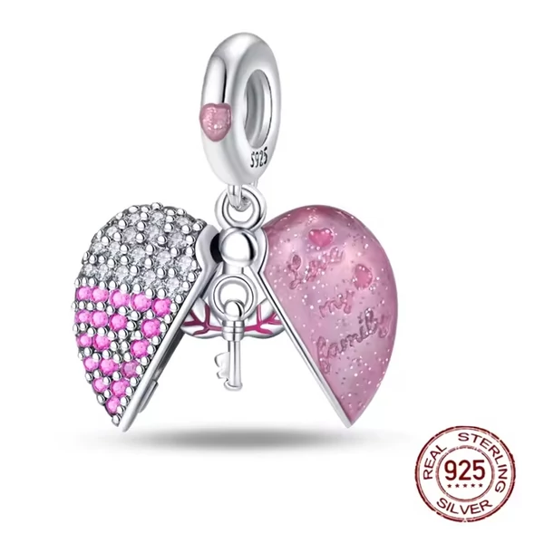 Pandora stílusú ezüst charm - Love my family