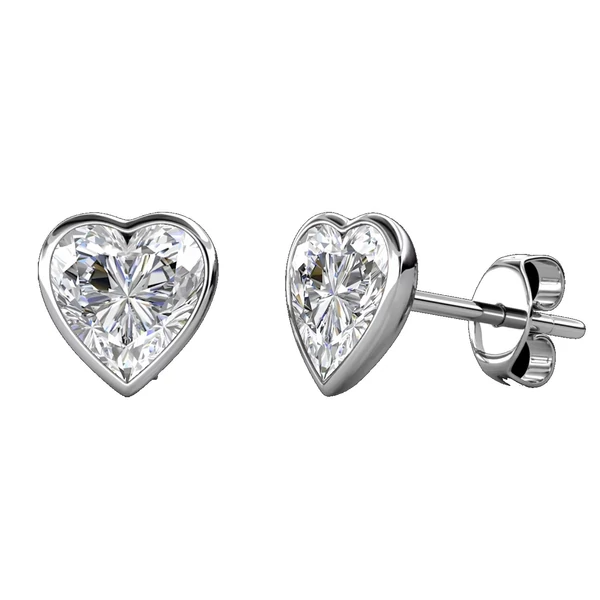 Silver Heart-Swarovski kristályos fülbevaló