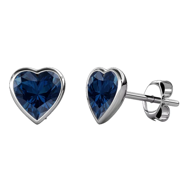 Silver Heart-Swarovski kristályos fülbevaló