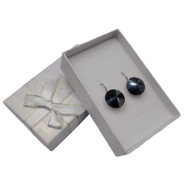 Csillogó kör- Swarovski kristályos Francia kapcsos fülbevaló-platina