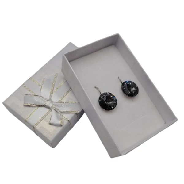 Csillogó kör- Swarovski kristályos Francia kapcsos fülbevaló-ezüst