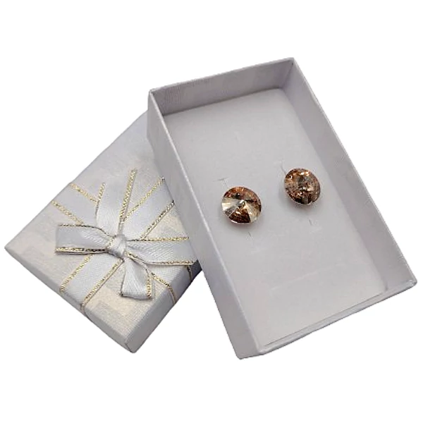 Csillogó kör- Swarovski kristályos fülbevaló-borostyán
