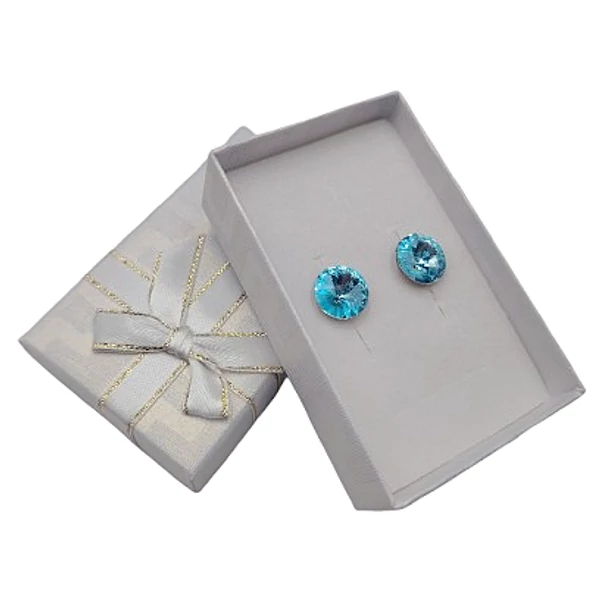 Csillogó kör- Swarovski kristályos fülbevaló-kék