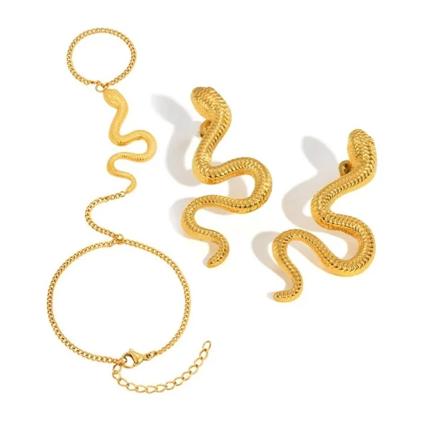 Snake mánia-ujjgyürűs karkötő szett