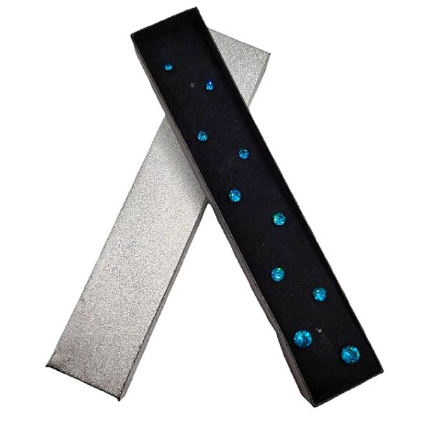 5 pár ékszerdobozos Swarovski kristályos fülbevaló kollekció - türkiz