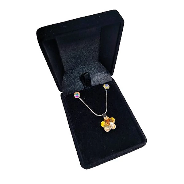 Virágom- Swarovski kristályos nemesacél szett