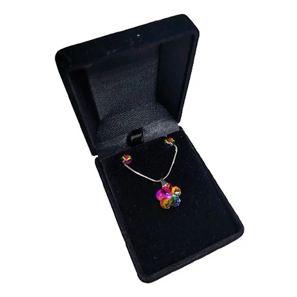 Virágom- Swarovski kristályos nemesacél szett