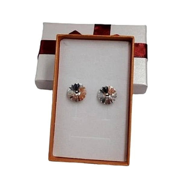 Csillogó kör- Swarovski kristályos fülbevaló-fehér