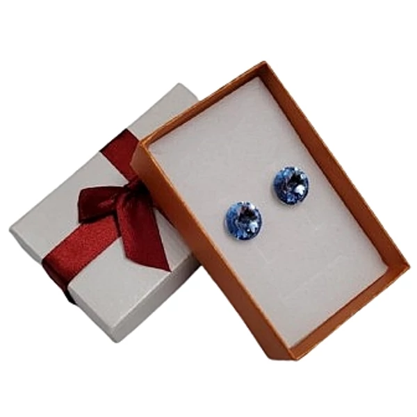 Csillogó kör- Swarovski kristályos fülbevaló-világoskék