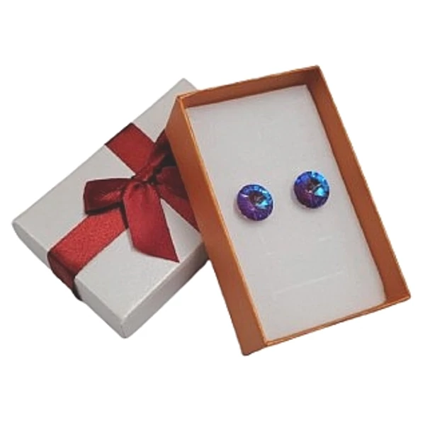 Csillogó kör- Swarovski kristályos fülbevaló-kék