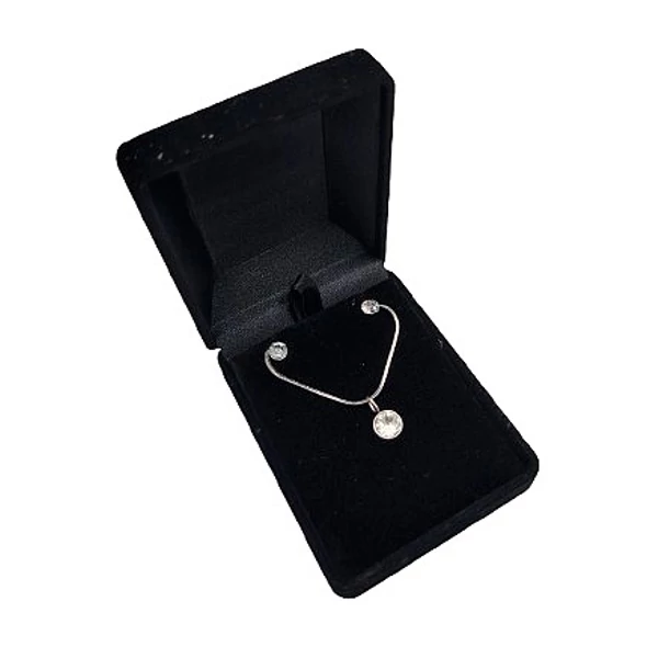 Spot- Swarovski kristályos nemesacél ékszerszett - fehér