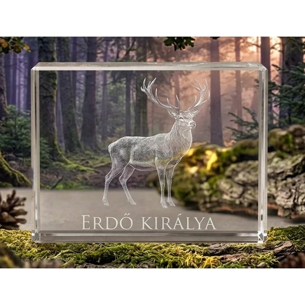 Kristály plakett 60*30*80 mm - gravírozás egyedi szöveggel és képpel