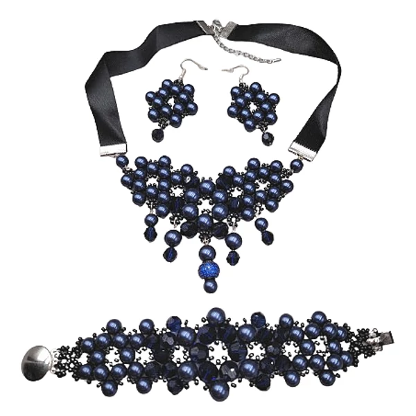 Dalma- Swarovski gyöngy ékszerszett -  Black