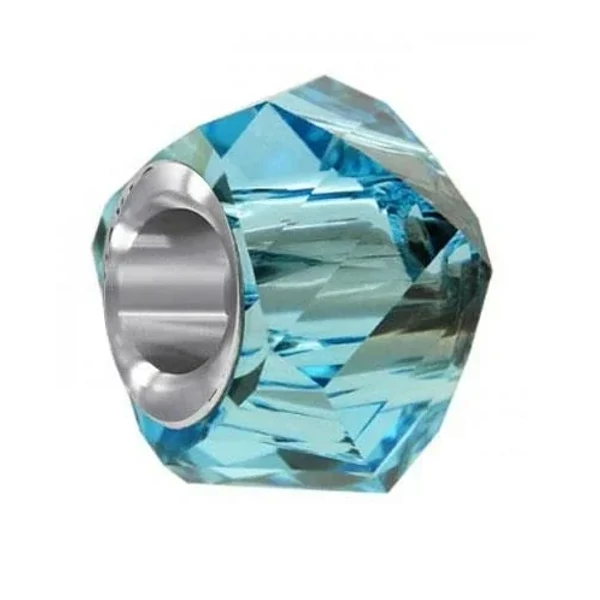 BeCharmed Helix Bead- Swarovski gyöngy- Aquamarine