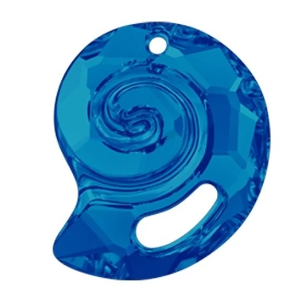 Sea Snail Pendant- Swarovski medál- Bermuda Blue