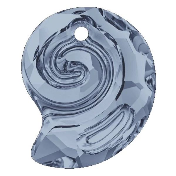 Sea Snail Pendant- Swarovski medál- Blue Shade